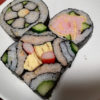 飾り巻き寿司に挑戦　バラ巻き寿司　四角い四海巻き寿司　桃の花巻き寿司！